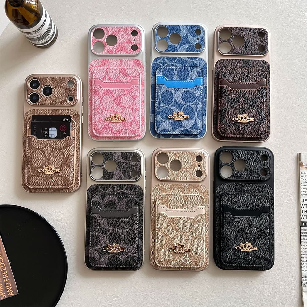 Coach Large Window Camera Dual Card Slot Signature C iPhone Case