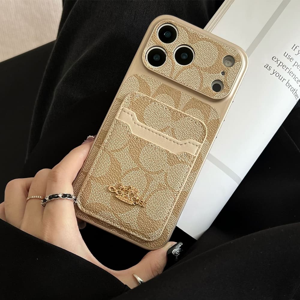 Coach Large Window Camera Dual Card Slot Signature C iPhone Case
