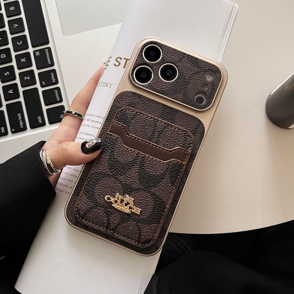 Coach Large Window Camera Dual Card Slot Signature C iPhone Case