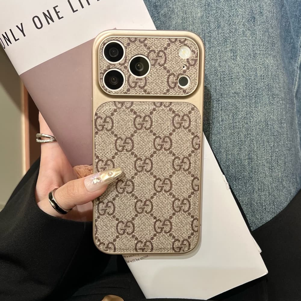 LV & Gucci Large Window Camera Monogram Print iPhone Case