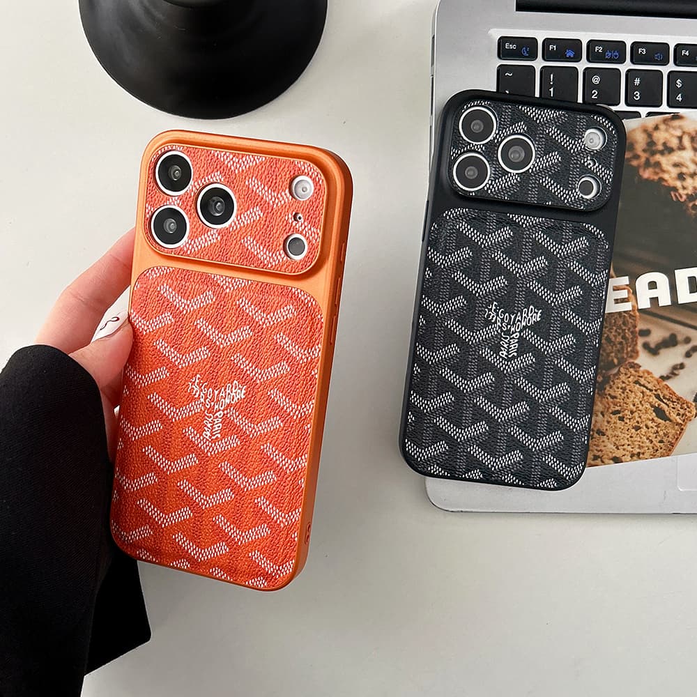 Goyard Large Window Camera Y-Pattern Print iPhone Case