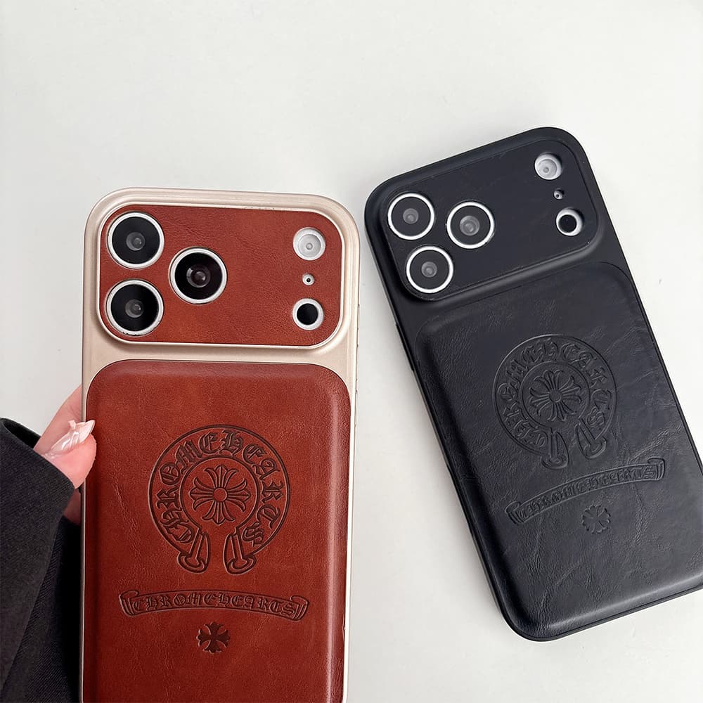 Chrome Hearts Large Window Camera Gothic Cross Embossed iPhone Case