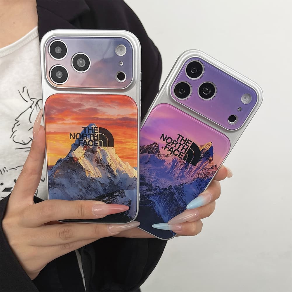 The North Face Large Window Camera Mountain Print Acrylic iPhone Case