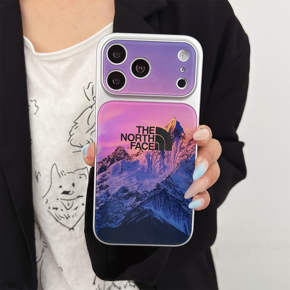 The North Face Large Window Camera Mountain Print Acrylic iPhone Case