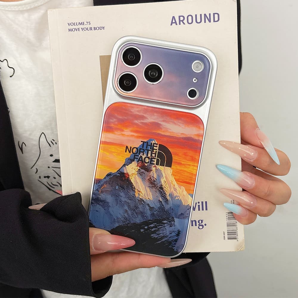 The North Face Large Window Camera Mountain Print Acrylic iPhone Case