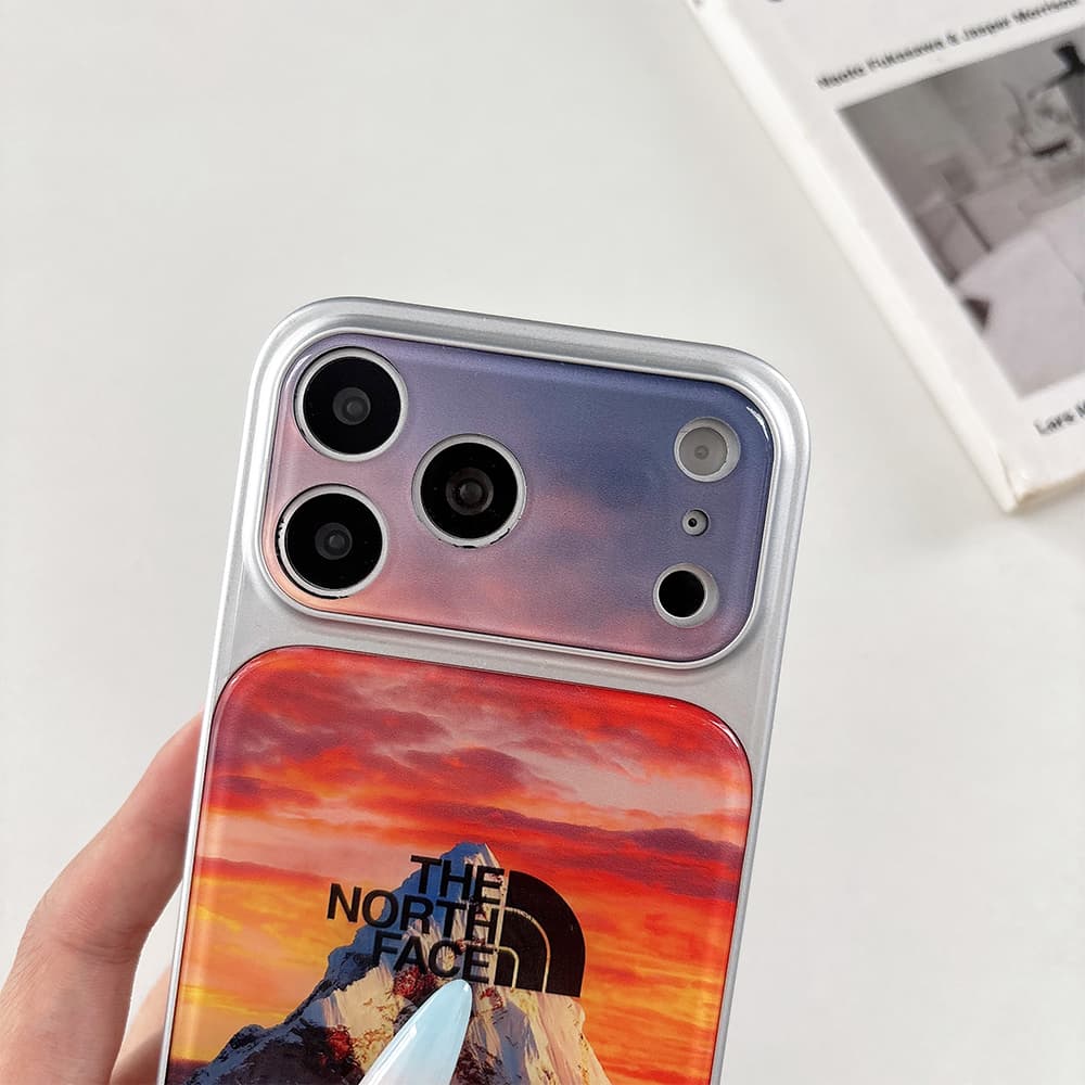 The North Face Large Window Camera Mountain Print Acrylic iPhone Case