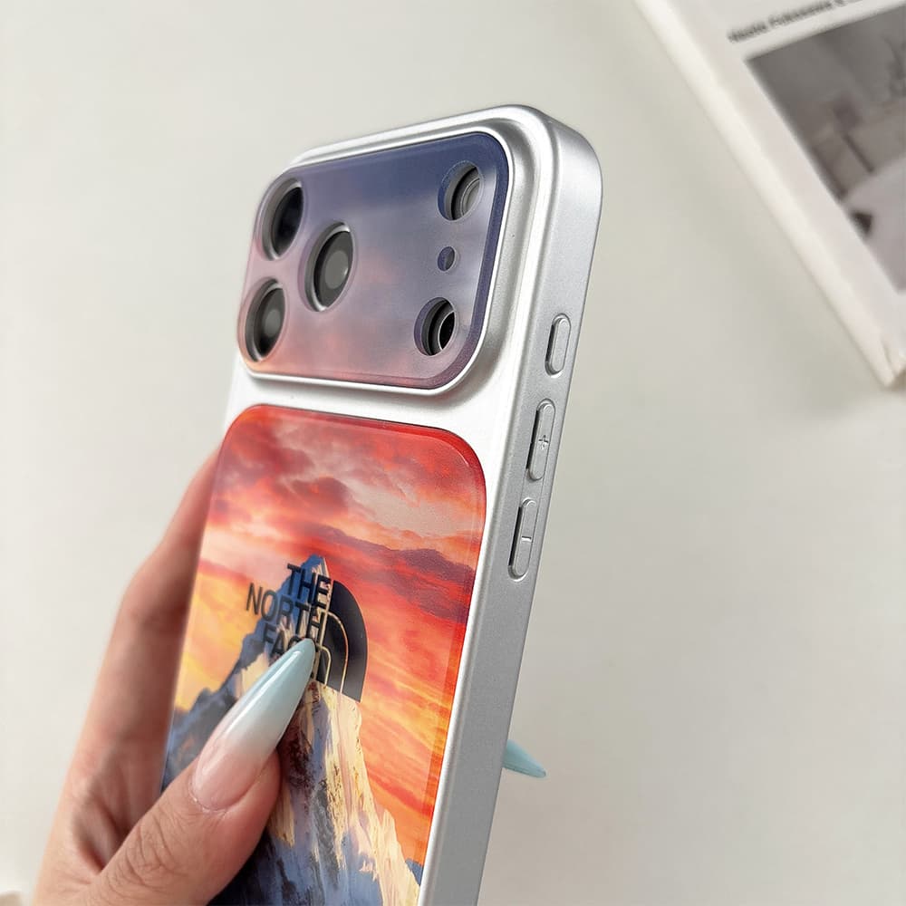The North Face Large Window Camera Mountain Print Acrylic iPhone Case