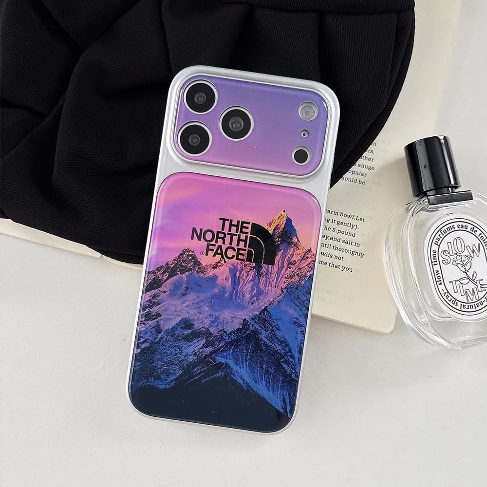 The North Face Large Window Camera Mountain Print Acrylic iPhone Case