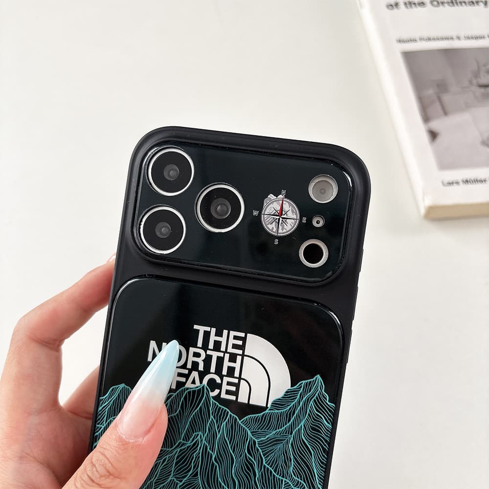 The North Face Large Window Camera Topographic Mountain Print Acrylic iPhone Case