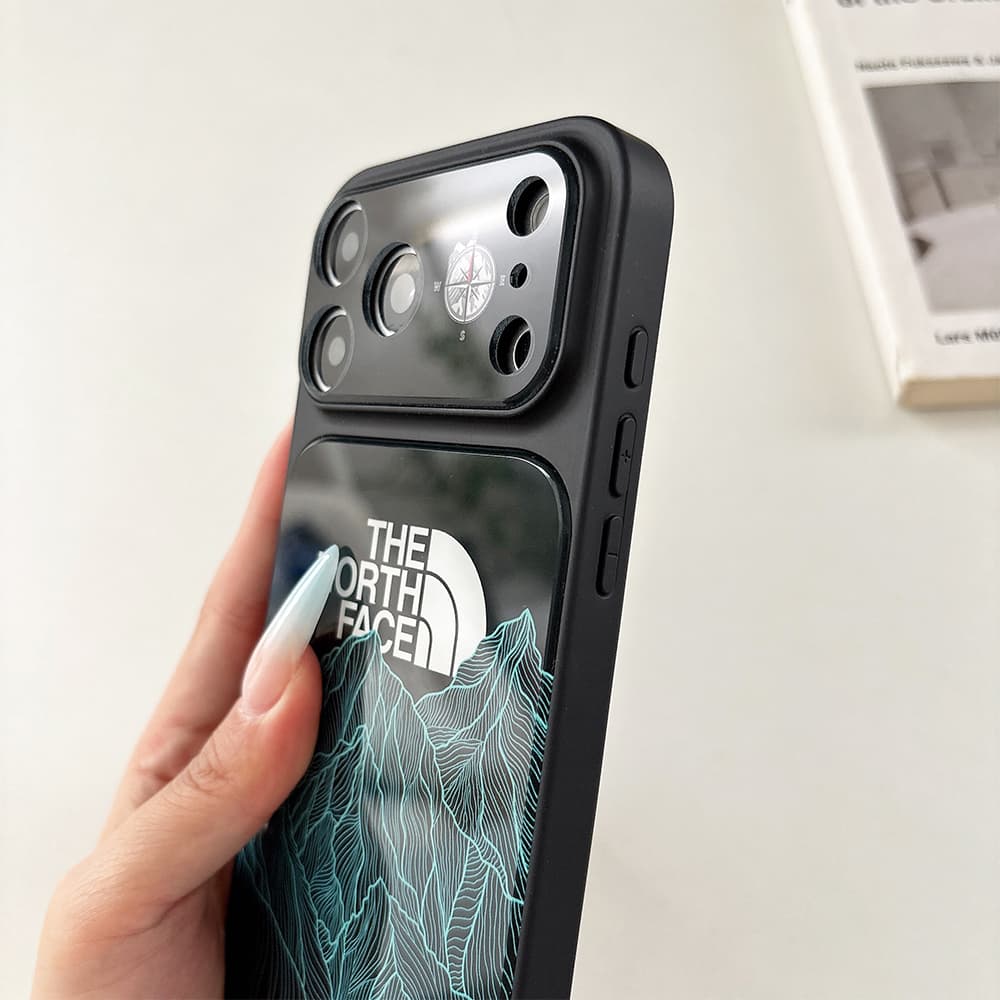 The North Face Large Window Camera Topographic Mountain Print Acrylic iPhone Case