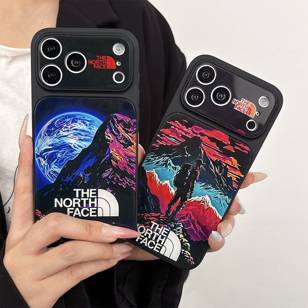 The North Face  Large Window Camera Neon Mountain Explorer Acrylic iPhone Case