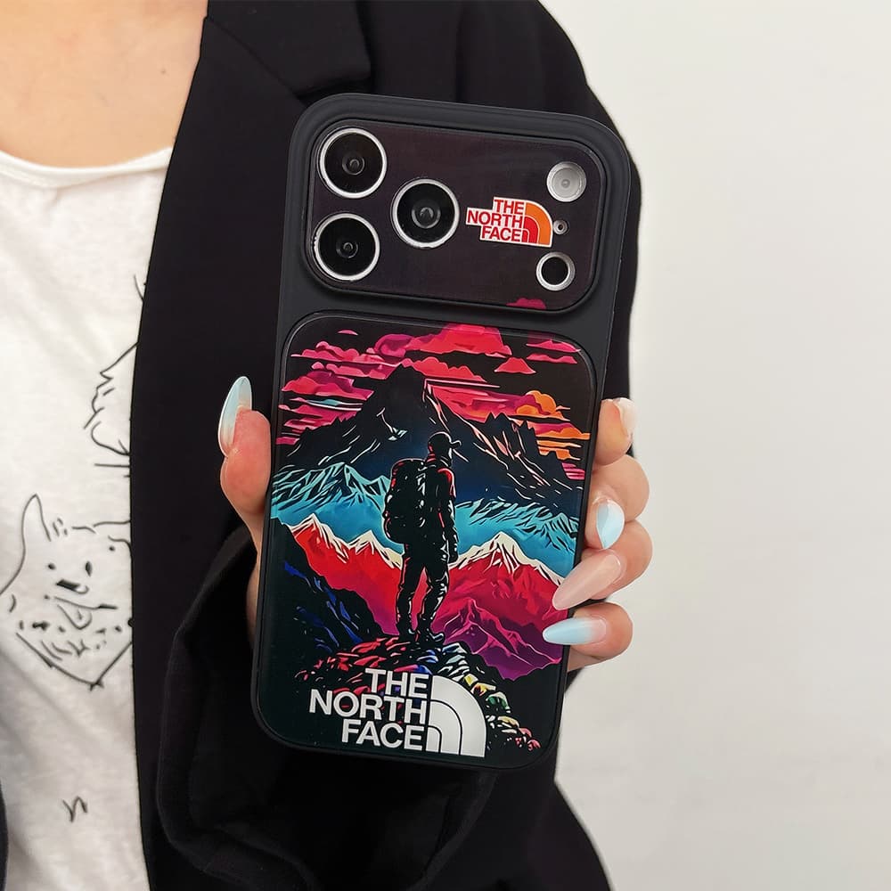 The North Face  Large Window Camera Neon Mountain Explorer Acrylic iPhone Case