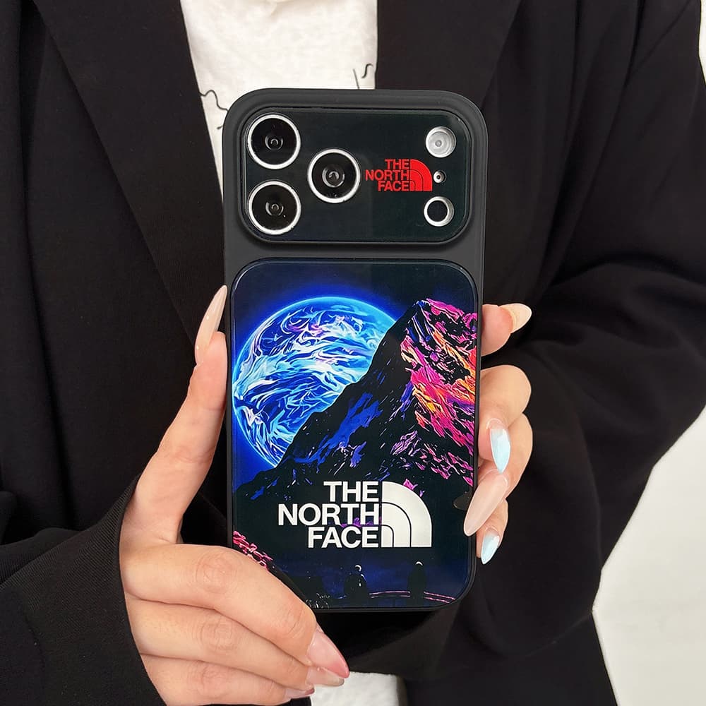The North Face  Large Window Camera Neon Mountain Explorer Acrylic iPhone Case
