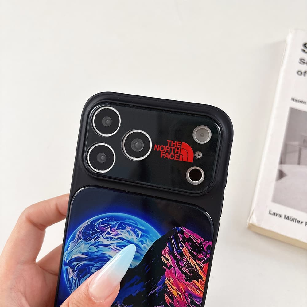The North Face  Large Window Camera Neon Mountain Explorer Acrylic iPhone Case