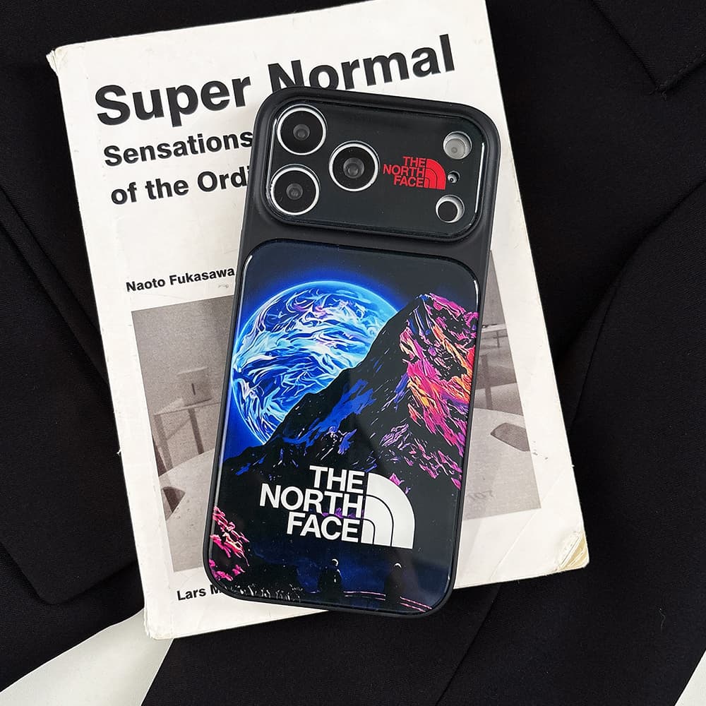 The North Face  Large Window Camera Neon Mountain Explorer Acrylic iPhone Case