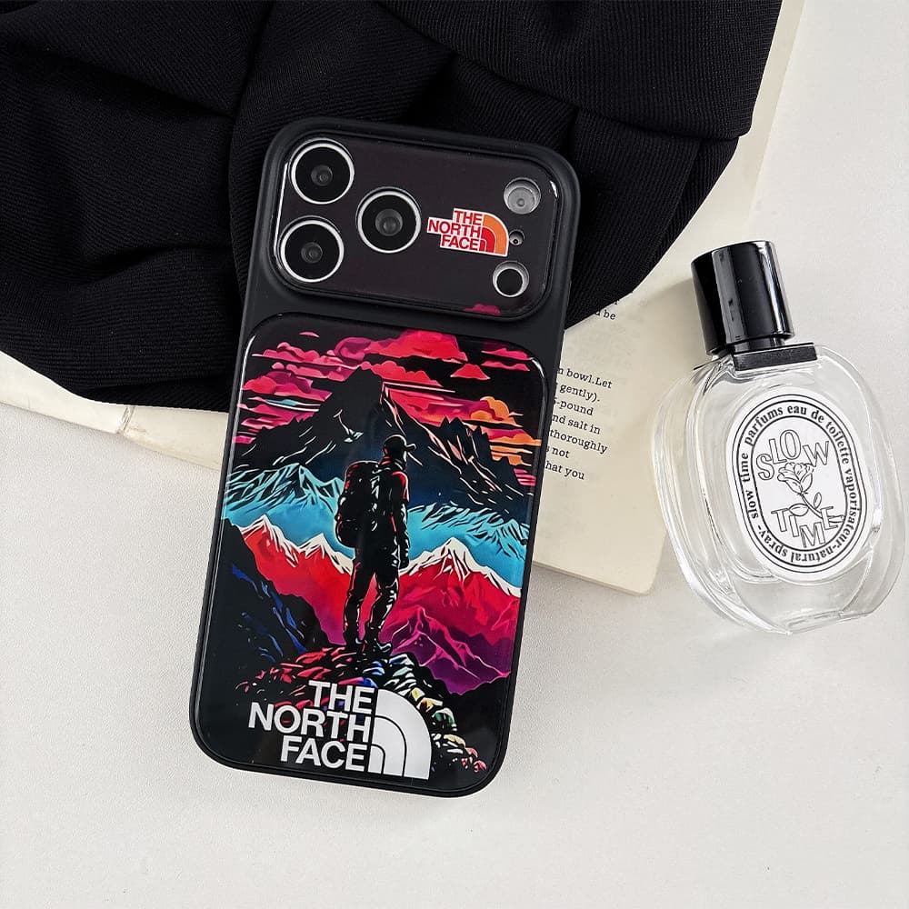 The North Face  Large Window Camera Neon Mountain Explorer Acrylic iPhone Case