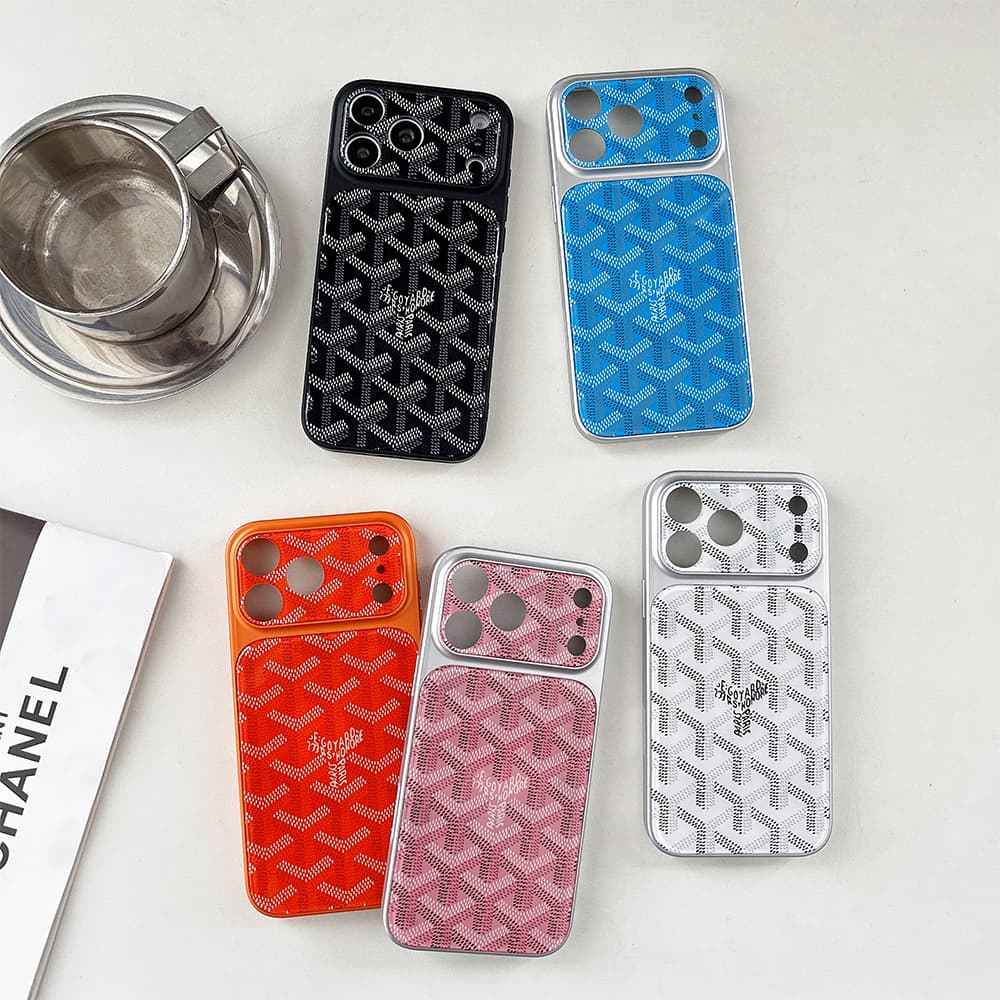 Goyard Large Window Camera Y-Pattern Glossy Acrylic iPhone Case