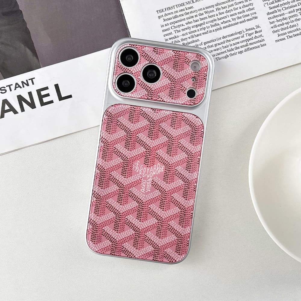 Goyard Large Window Camera Y-Pattern Glossy Acrylic iPhone Case