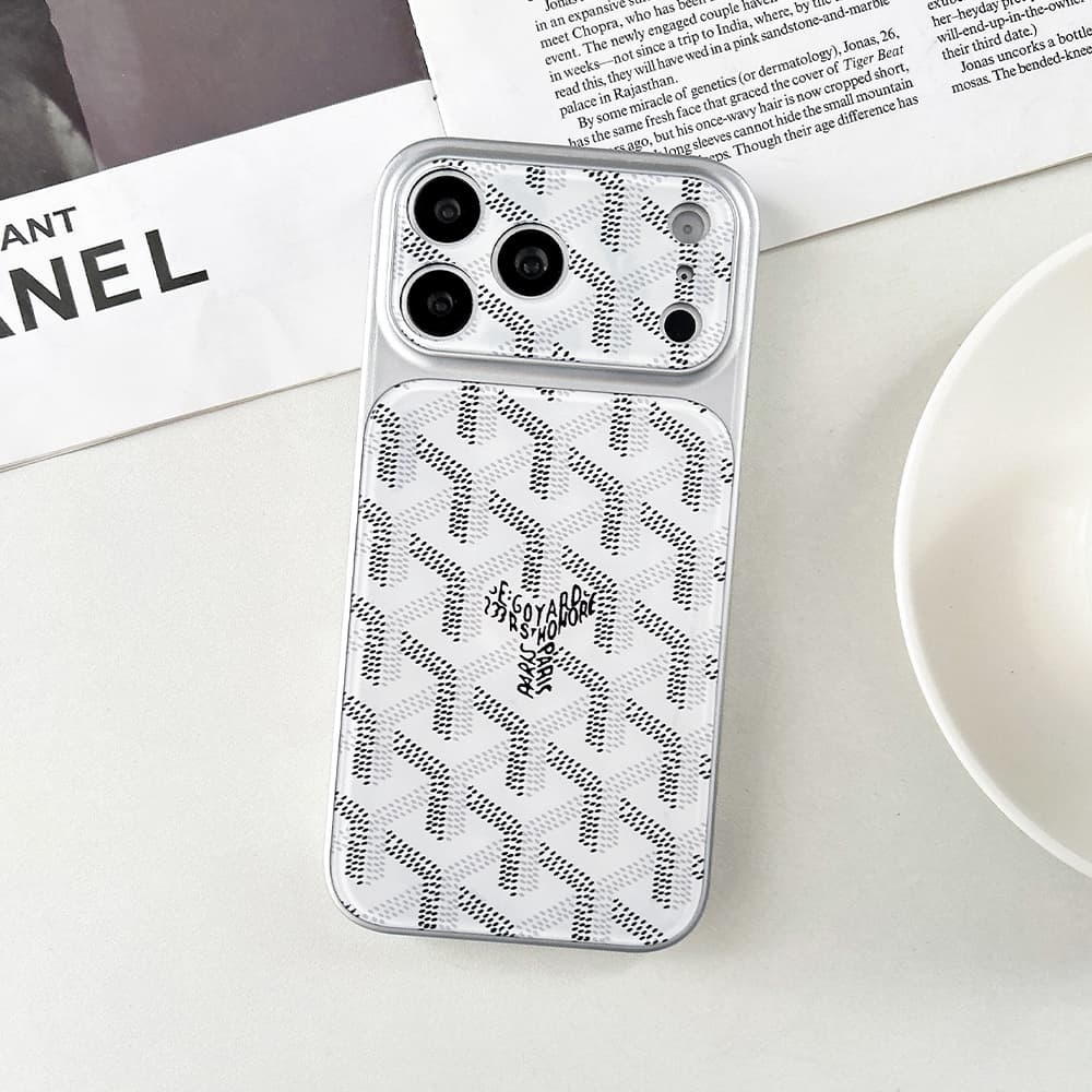 Goyard Large Window Camera Y-Pattern Glossy Acrylic iPhone Case