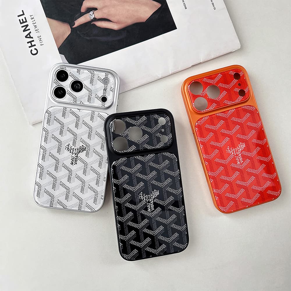 Goyard Large Window Camera Y-Pattern Glossy Acrylic iPhone Case