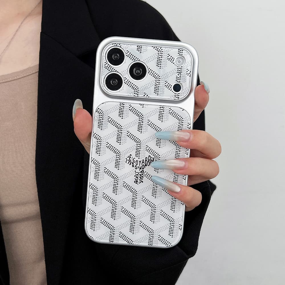 Goyard Large Window Camera Y-Pattern Glossy Acrylic iPhone Case