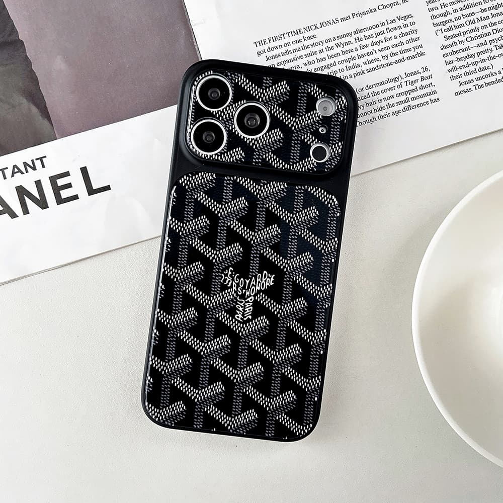 Goyard Large Window Camera Y-Pattern Glossy Acrylic iPhone Case