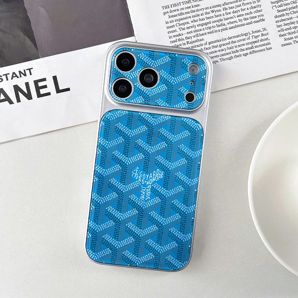 Goyard Large Window Camera Y-Pattern Glossy Acrylic iPhone Case