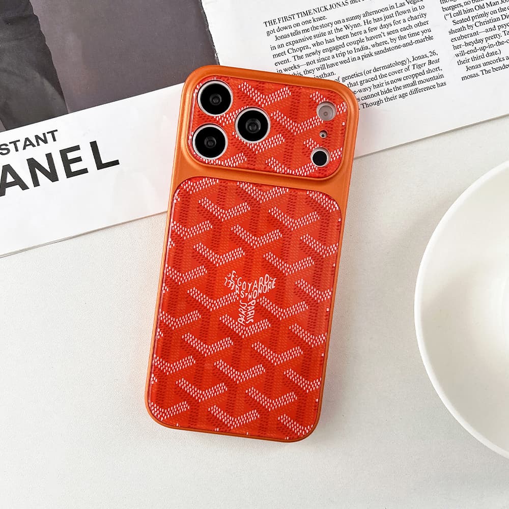 Goyard Large Window Camera Y-Pattern Glossy Acrylic iPhone Case