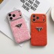 Prada Large Window Camera Leopard Leather iPhone Case