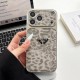 Prada Large Window Camera Leopard Leather iPhone Case