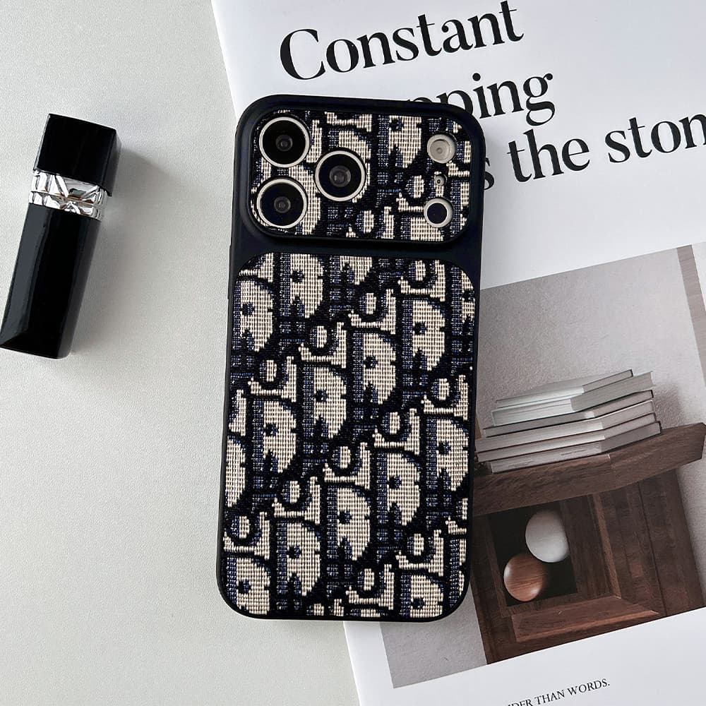 Dior Large Window Camera Oblique Embroidery iPhone Case