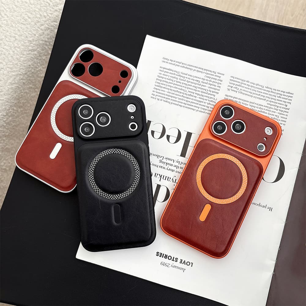 Large Window Camera Pro Look – MagSafe Retro Leather iPhone Case