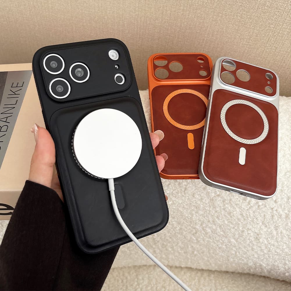 Large Window Camera Pro Look – MagSafe Retro Leather iPhone Case