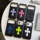 Chrome Hearts 3D Cross Patch Leather Contrast Stitch iPhone Case