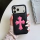 Chrome Hearts 3D Cross Patch Leather Contrast Stitch iPhone Case