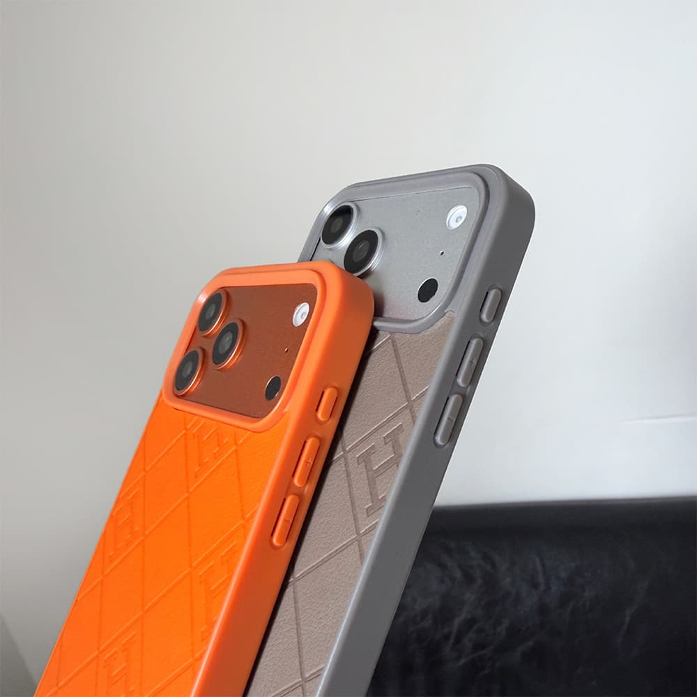 Hermès H Quilted Embossed Leather Full-Body iPhone Case