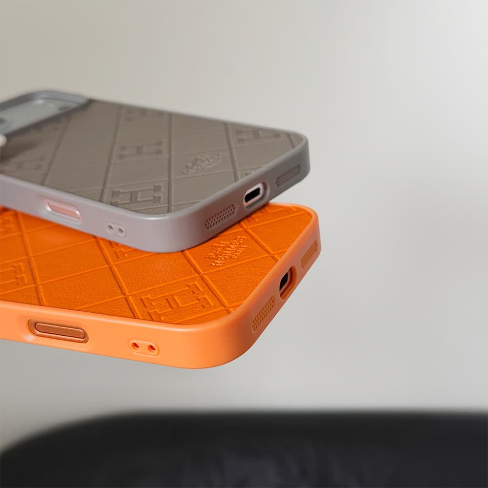 Hermès H Quilted Embossed Leather Full-Body iPhone Case