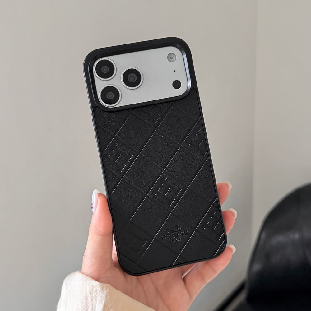 Hermès H Quilted Embossed Leather Full-Body iPhone Case