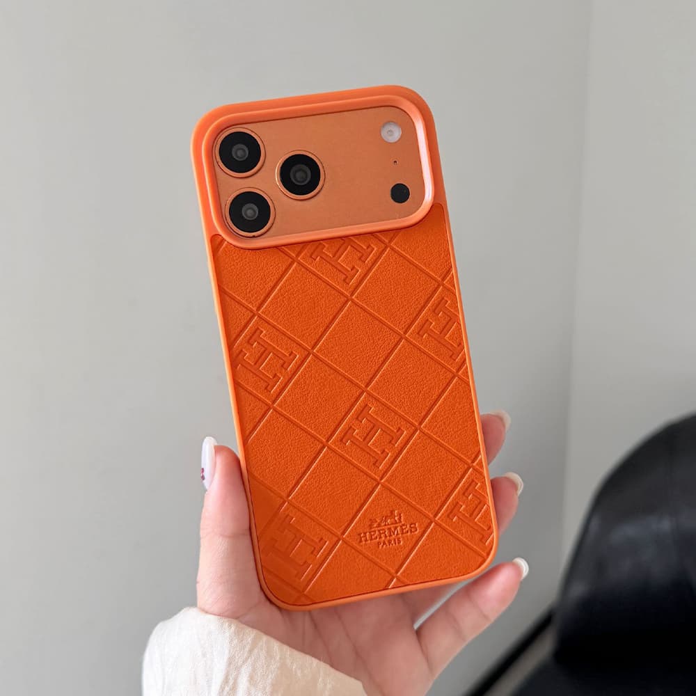 Hermès H Quilted Embossed Leather Full-Body iPhone Case