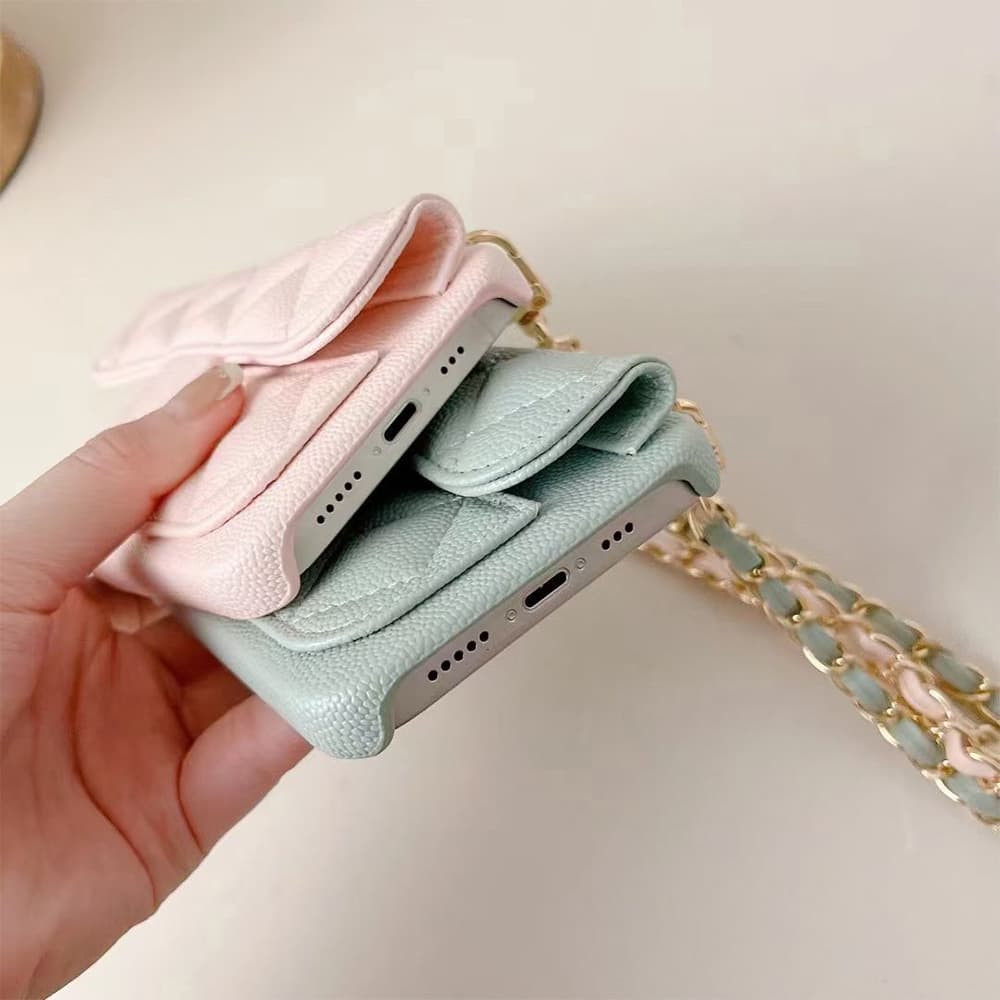 Chanel Quilted CC Card Slot Chain Crossbody iPhone Case