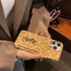 YSL Leopard Print Card Slot Leather iPhone Case