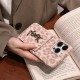 YSL Leopard Print Card Slot Leather iPhone Case