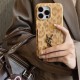 YSL Leopard Print Card Slot Leather iPhone Case