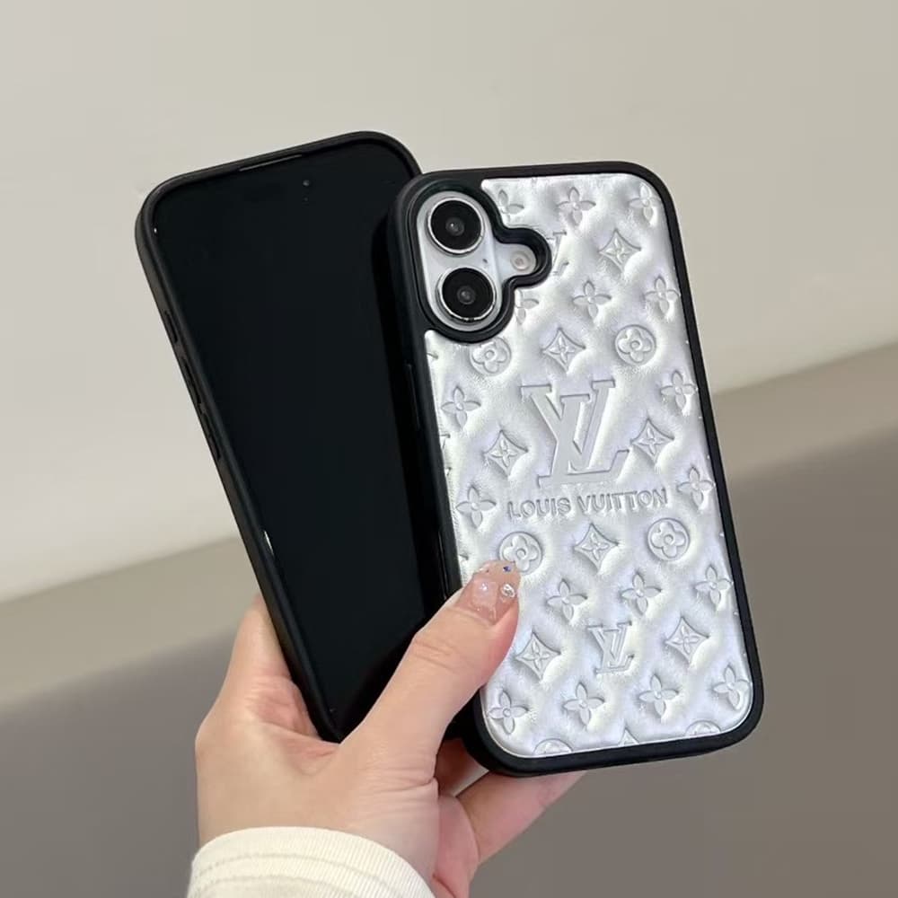 Louis Vuitton Monogram Embossed Metallic Leather iPhone Case