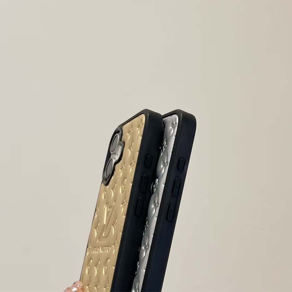 Louis Vuitton Monogram Embossed Metallic Leather iPhone Case