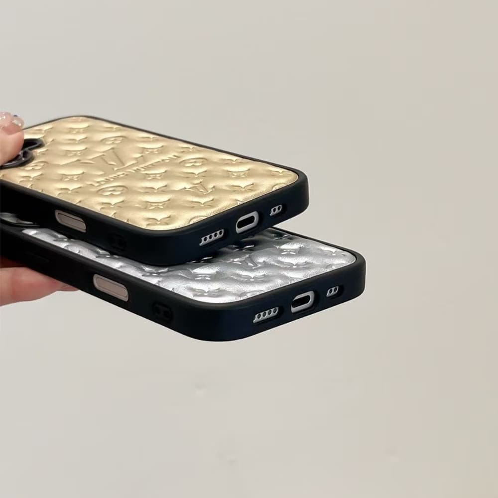Louis Vuitton Monogram Embossed Metallic Leather iPhone Case