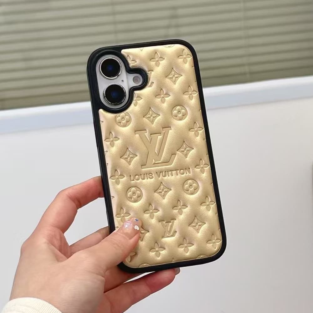 Louis Vuitton Monogram Embossed Metallic Leather iPhone Case