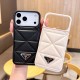 Prada Quilted Padded Leather Triangle Logo iPhone Case