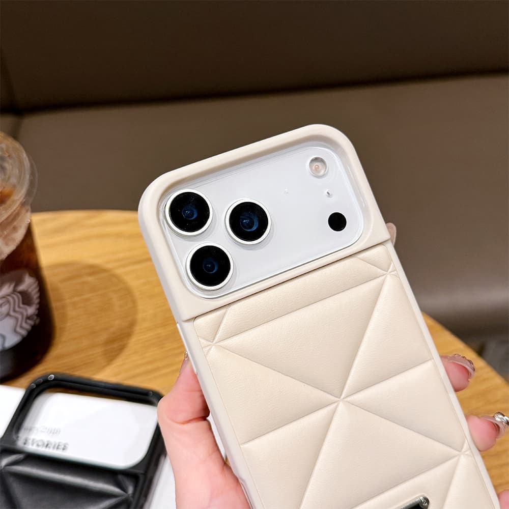 Prada Quilted Padded Leather Triangle Logo iPhone Case