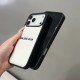 Balenciaga Minimalist Logo Embossed Leather iPhone Case
